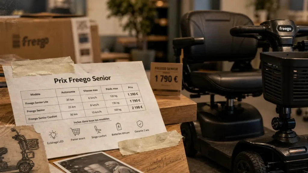 Scooter mobilité électrique Freego Senior prix, autonomie, roues et services à vérifier