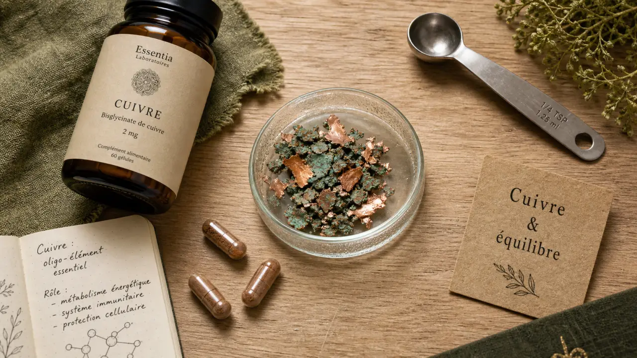 Cuivre complément alimentaire : gélules et dose 1,5 à 3 mg