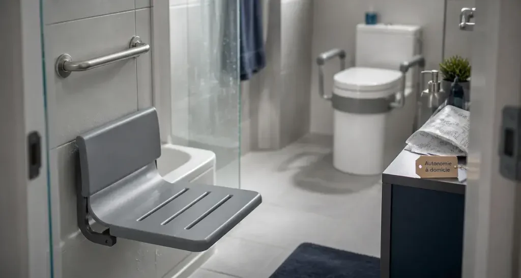 Identité matériel médical : siège de douche et barre d’appui pour l’autonomie à domicile