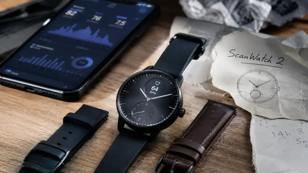 Montre connectée Withings ECG : 35 jours d’autonomie, design premium