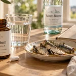 Complément alimentaire calcium : flacon et comprimé pour des os et une digestion
