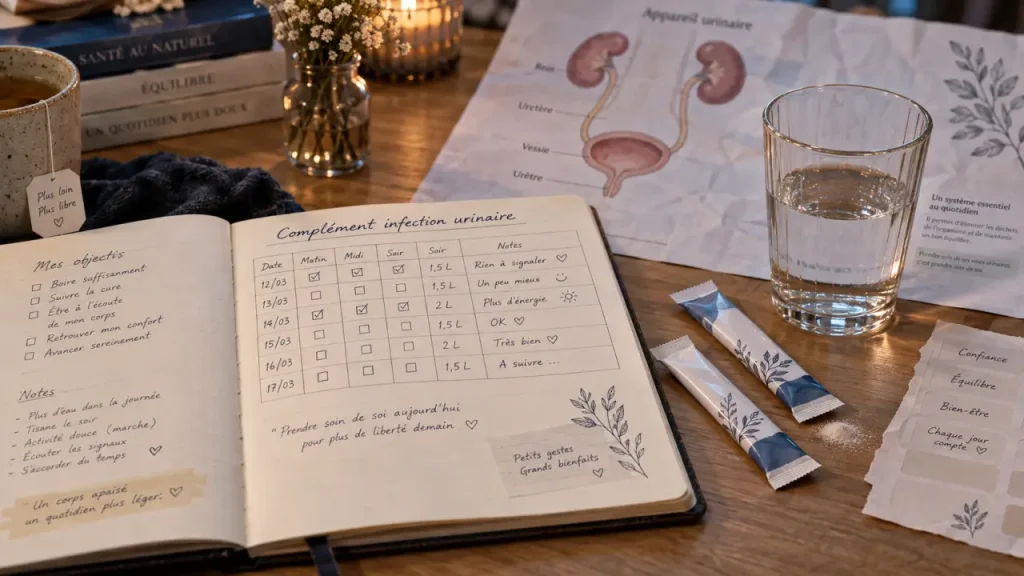 Complément alimentaire infection urinaire : cranberry, D-mannose ou plantes avec eau et sticks