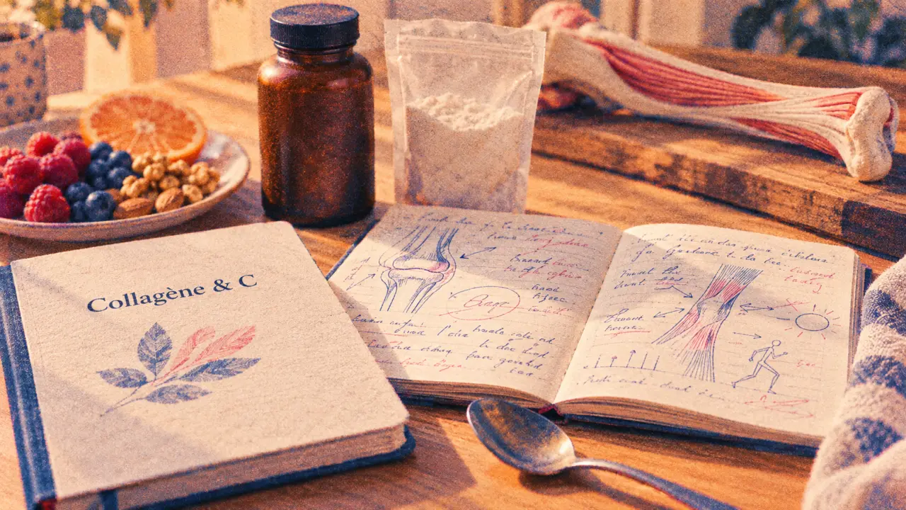 Complément alimentaire tendinite et rééducation : collagène & C, notes de kiné