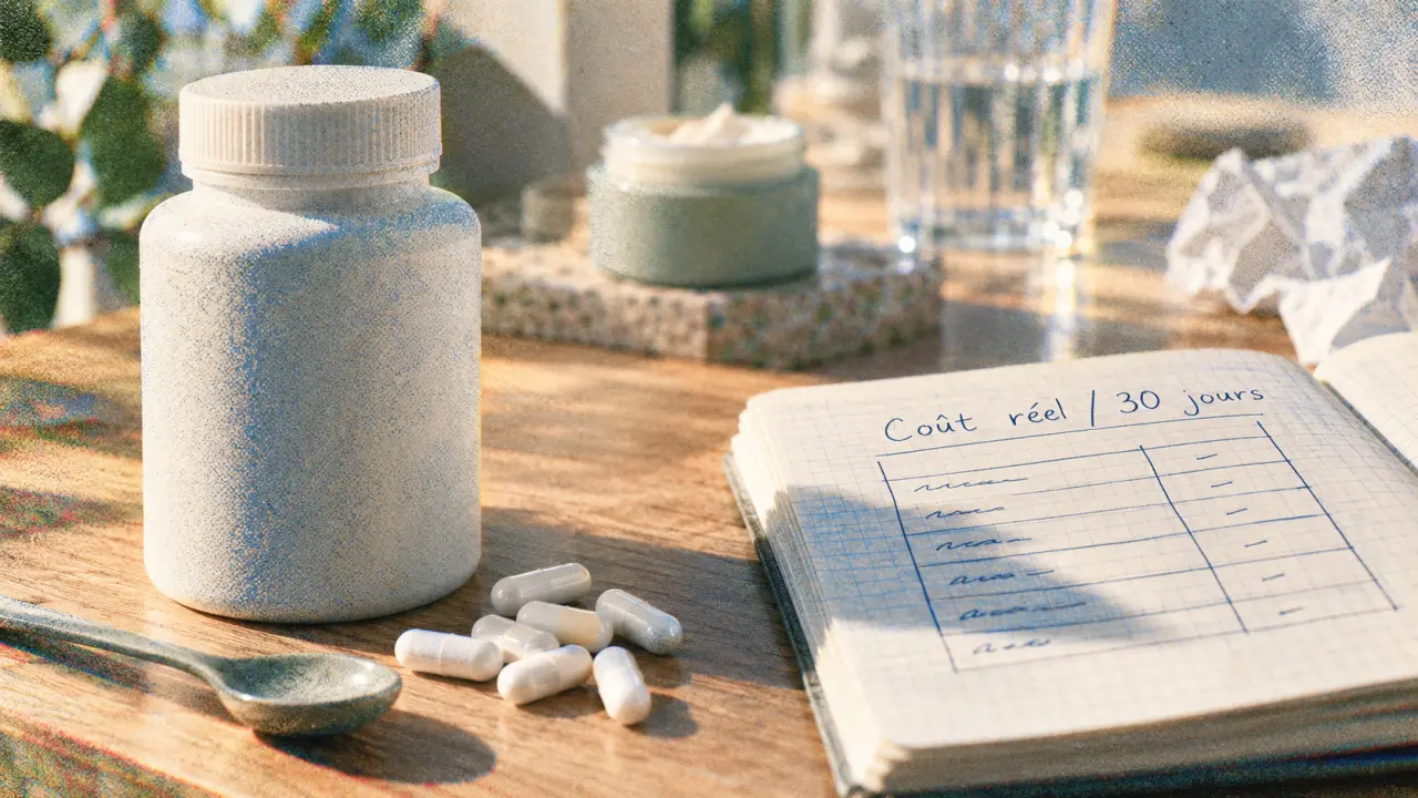 Acide hyaluronique complément alimentaire 350 mg : cure 30 jours, flacon et gélules